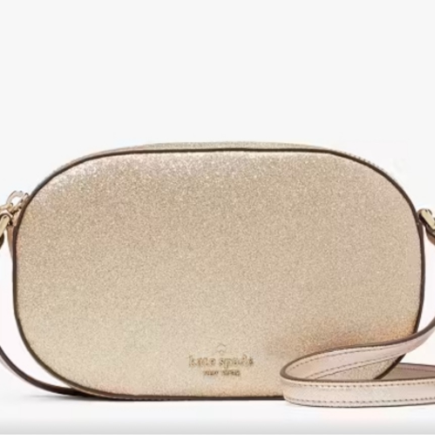 Nwt Kate Spade- Glimmer Oval Camera Bag (Gold)